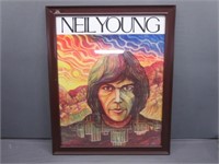 ~ Neil Young Poster ( Plastic Glass - Framed )