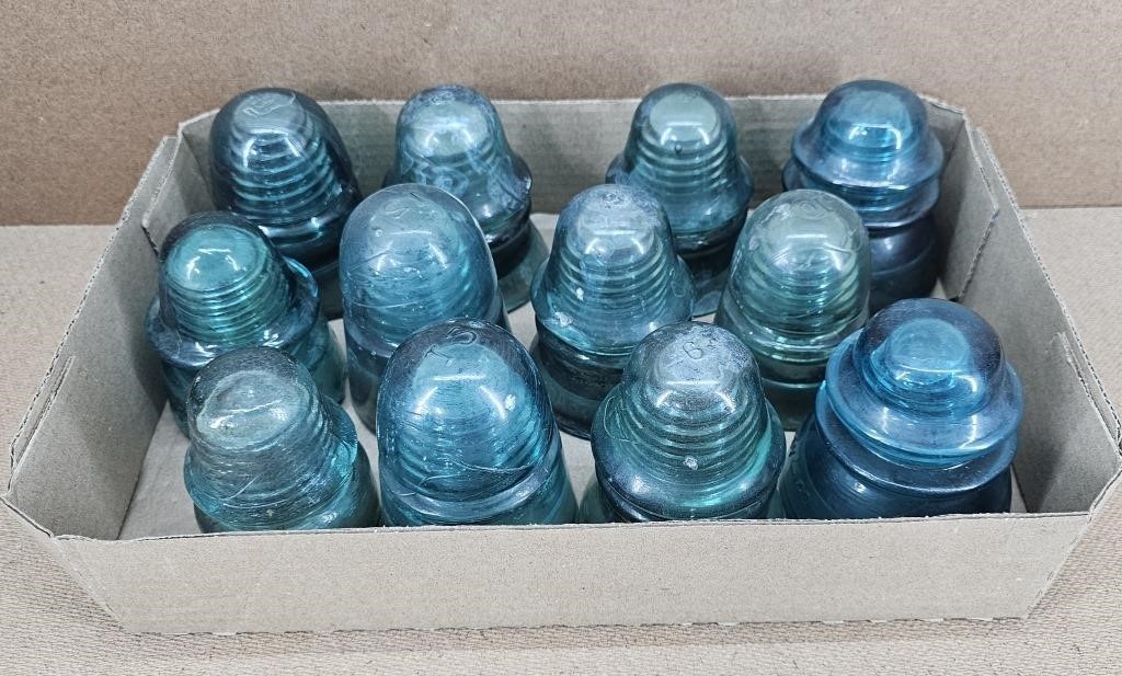 12px Aqua Glass Insulators