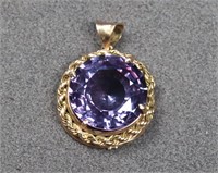 10K Gold & Violet Sapphire Pendant
