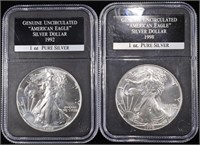 1992 & 1998 AMERICAN SILVER EAGLES PCS