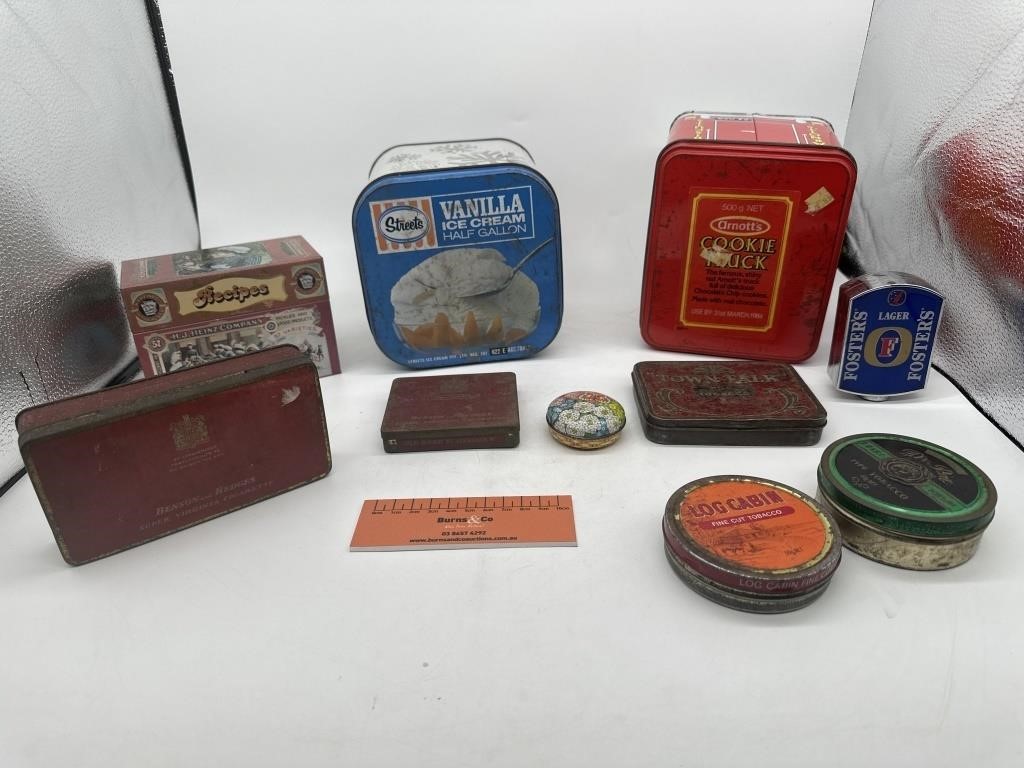 Assorted Vintage Tins Includes STREETS Ice Cream