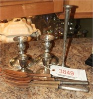 (2) Pairs of sterling weighted candlesticks,