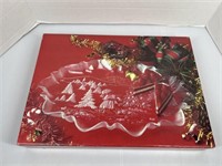 Mikasa Glass Christmas Serving Tray