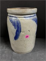 Antique 1 Gal Jar/Crock 10\" Feather Design