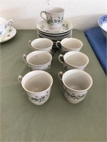 Artisan Made Tea Cups and Saucers 14 Pieces Total