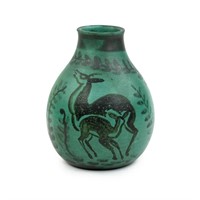 Danish Art Stoneware Pottery Converted Vase Lamp B