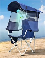 Canopy Beach Chair with Fan  330 LBS Blue