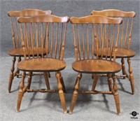 4 Vintage Spindle Back Dining Chairs