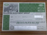 Builders investors stock certificate