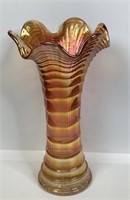 Imperial Glass Marigold Carnival Glass Ripple Vase