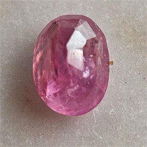 CERT 1.43 Ct Faceted Untreated Ruby Gemstone, Oval