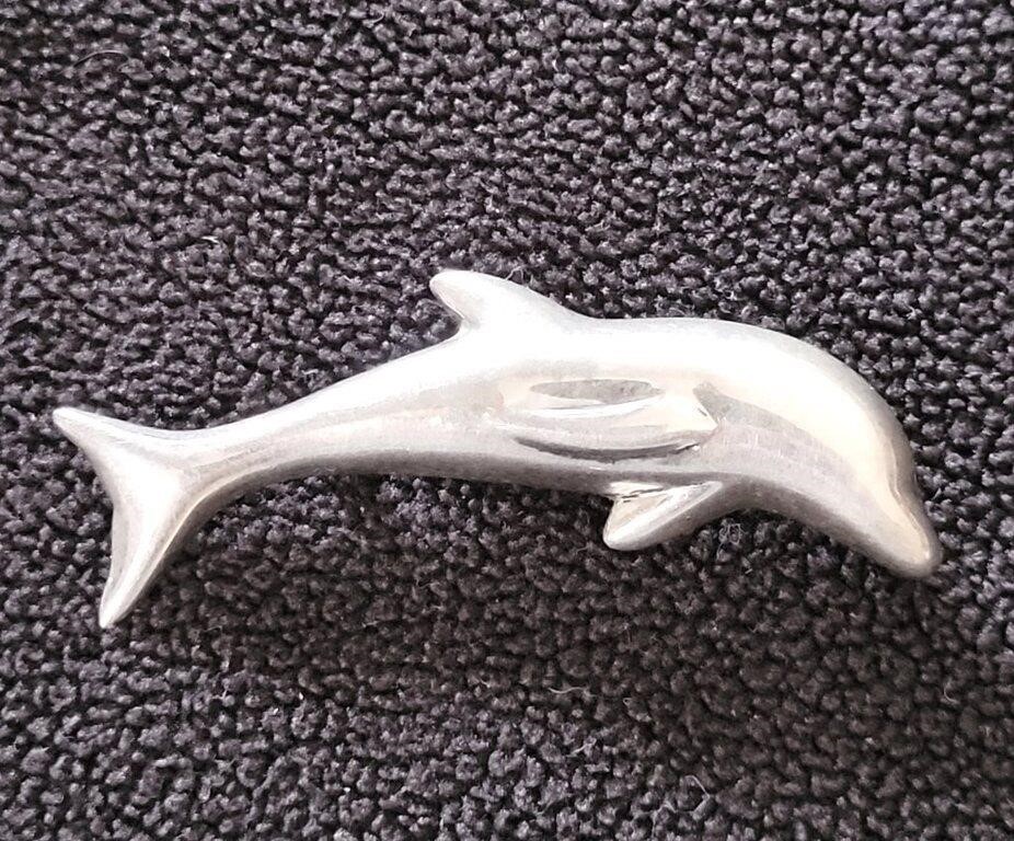 .925 Silver Dolphin Brooch
