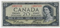 1954 Canada $20 Bank Note Devil's Face