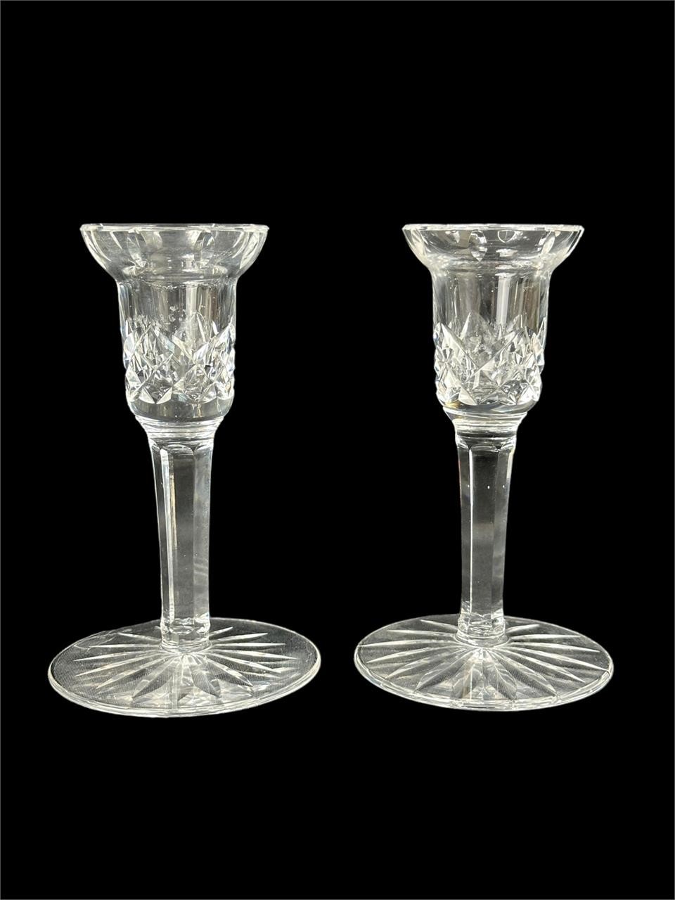 Pair of Waterford Lismore Crystal Candle Sticks