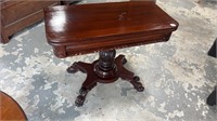 Early Mahogany Claw Foot Flip Top Game Table