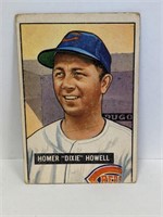 1951 Bowman #252 Homer Howell Cincinnati Reds HN