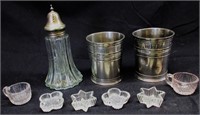 Vtg. Salt Dishes & Silverplate Cups