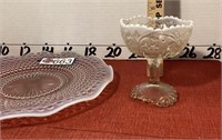 Hobnail opalescent plate and cup