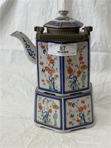 Vintage Asian Teapot w/ Warmer Stand