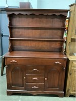 Cherry 2pt. Hutch with Cabinets and China Display