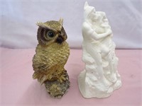 Owl Yard Art,Ceramic Unpainted Indian Statue