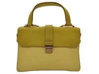 Yellow Leather Top Handle Satchel