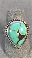 Sterling & Turquoise Ring Size 9