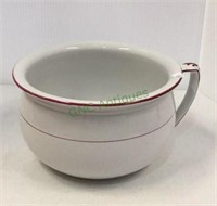 Porcelain iron stone chamber pot measuring 5