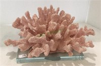 Coral art on acrylic base measuring approximately