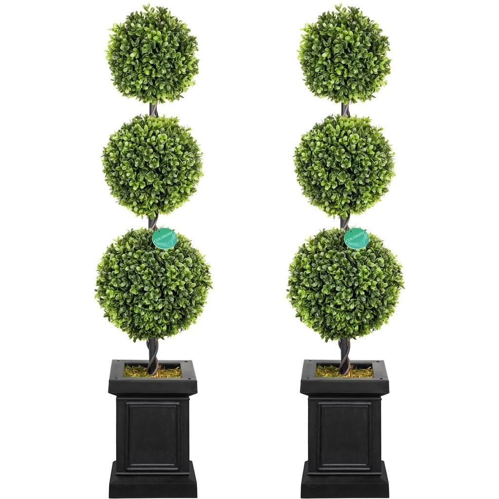 Artificial Boxwood Topiary Outdoor Set of 2,