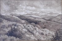 Charles Conner 11x16 Ink Wash California Landscape