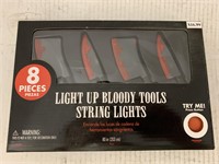 (2x bid) 8 Pc Light Up Bloody Tools String Lights