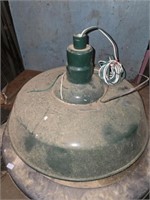 Vintage green metal light fixture