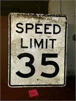 Vintage speed limit sign 35