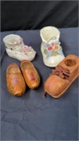 Wooden clogs, ceramic shoes with wooden shoe