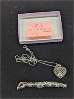 Sterling Silver Necklace and Bracelet - 17.1g