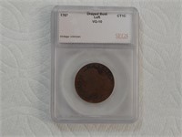 1787 Draped Bust Left Connecticut Penny US Coin