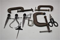 C-Clamps and Compass/Drafting Tools