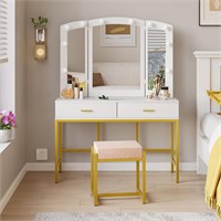 White Makeup Vanity Desk