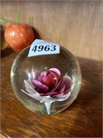 Rose Glass Paperweight