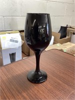 Set of 6 decorative black wine glasses