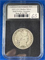 1913-D Silver Barber Half Dollar
