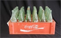 Red Plastic Coca Cola Crate with 24 Glass