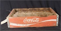 Vtg Wood Red Coca Cola Crate