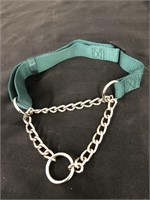 Green Dog Training Collar with Chain.