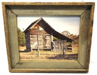 Old Wood Framed Barn Print 18.5" x  15.5"