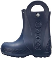 Crocs Boy's 9 Handle It Rain Boot, Navy 9