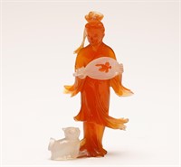Agate Guanyin statue of Qing Dynasty