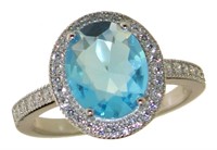 Oval 3.60 ct Blue Topaz Dinner Ring