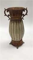Rustic metal and Ceramic Vase